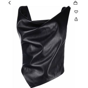 Nanushka- Vegan Leather Drape Petra Top. Current Season NWT size M